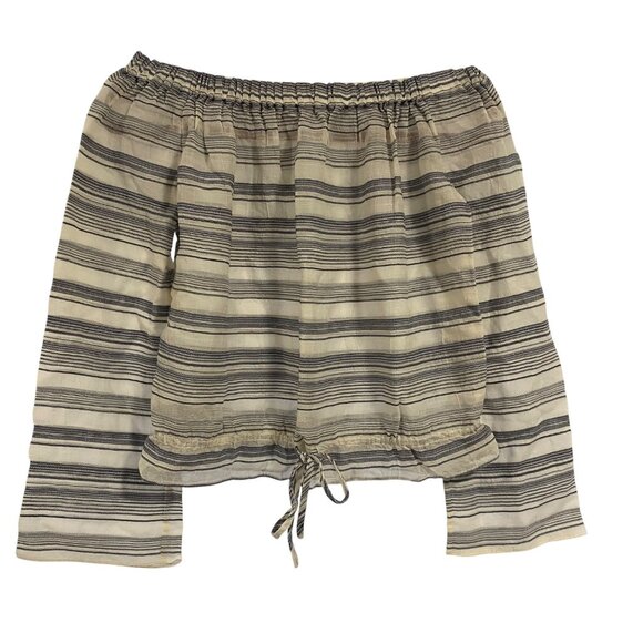 Theory Odettah Vall Striped Off Shoulder Top Size‎ P (XS) - Picture 1 of 7